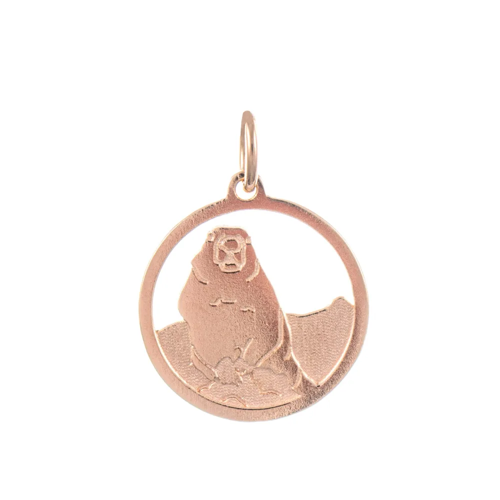 Anhänger Mankei Murmeltier 925 Silber rosé vergoldet