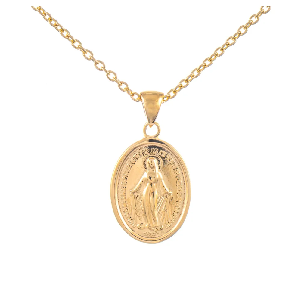 Anhänger Maria mit Kette 925 Silber vergoldet