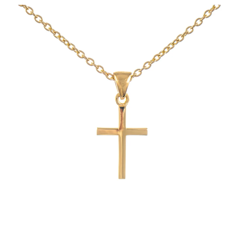 Anhänger Kreuz mit Kette 925 Silber vergoldet