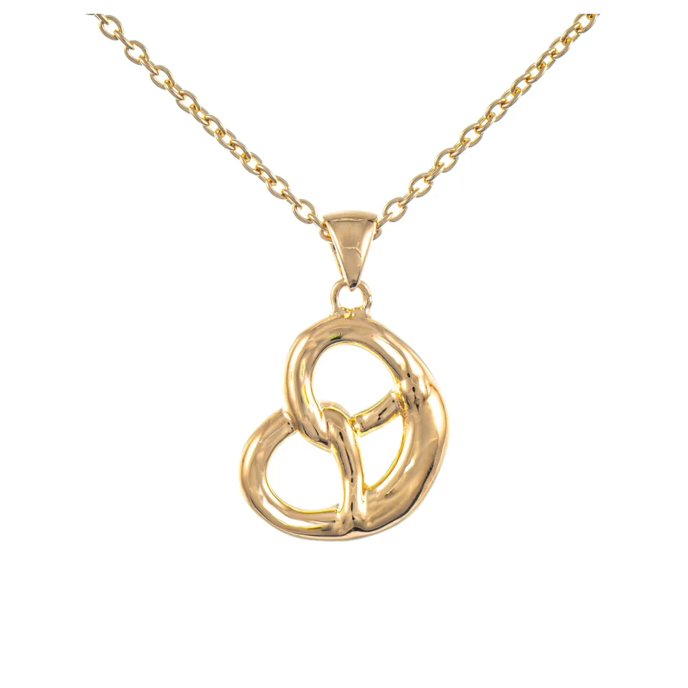 Anhänger Breze mit Kette 925 Silber vergoldet