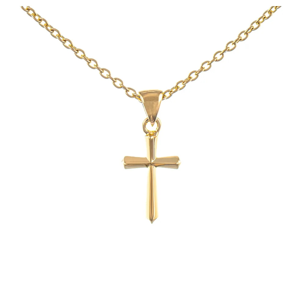 Anhänger Kreuz mit Kette 925 Silber vergoldet
