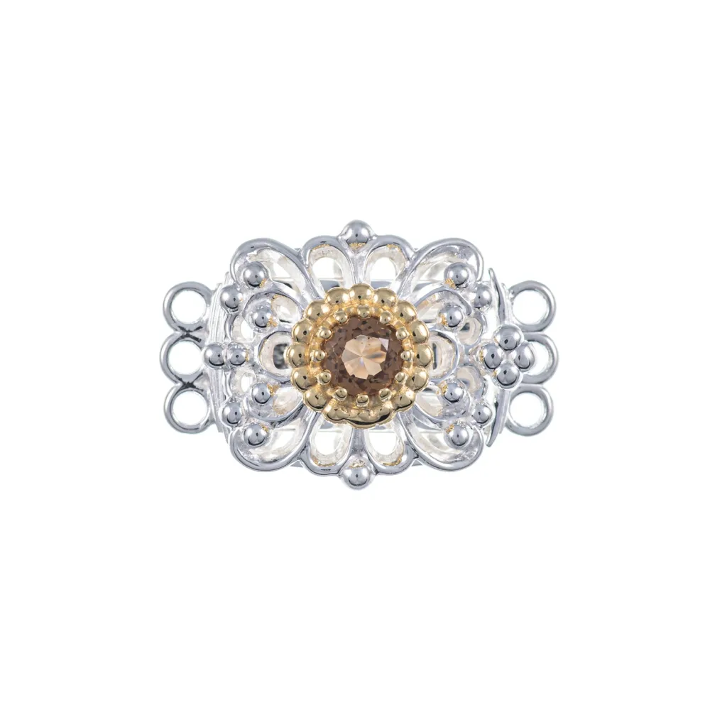 Schließe für Kropfkette 925 Silber Trachtenschmuck cognac