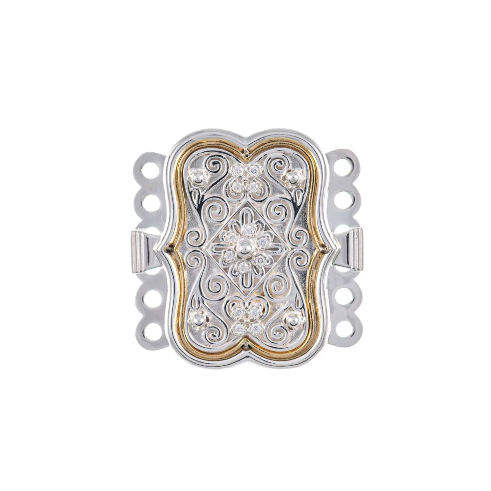 Schliesse Tracht 925 Silber weiss