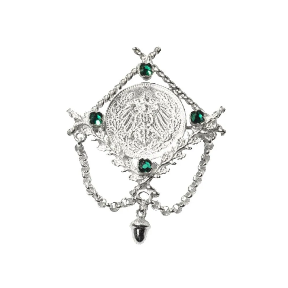 Brosche 925 Silber Trachtenschmuck Mark grün