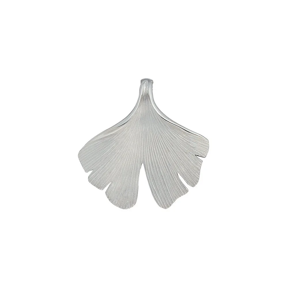 Anhänger Ginkgo Ginko 925 Sterling Silber mattiert