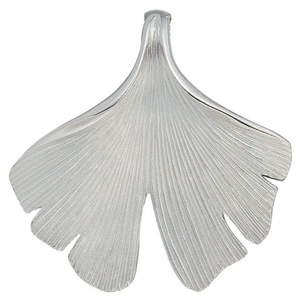 Anhänger Ginkgo Ginko 925 Sterling Silber mattiert