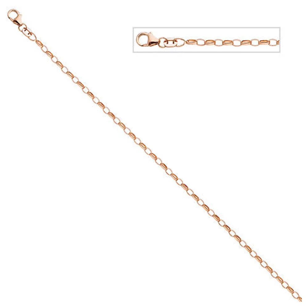 Ankerkette 925 Silber rotgold vergoldet 70 cm Kette Halskette Karabiner