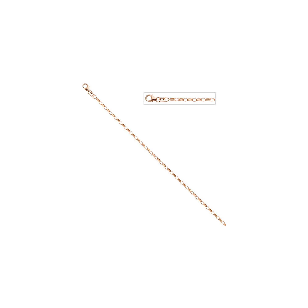 Ankerkette 925 Silber rotgold vergoldet 70 cm Kette Halskette Karabiner