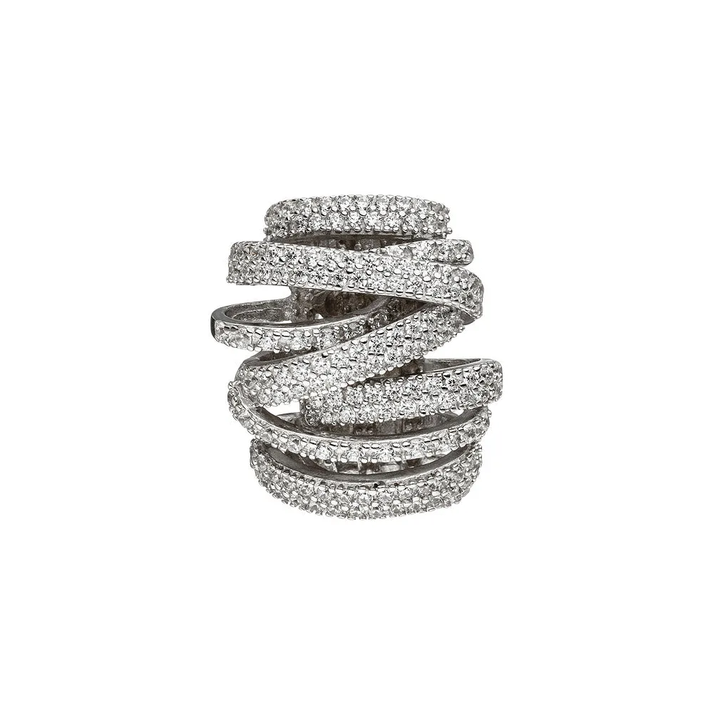 Anhänger verschlungen 925 Sterling Silber mit Zirkonia Silberanhänger