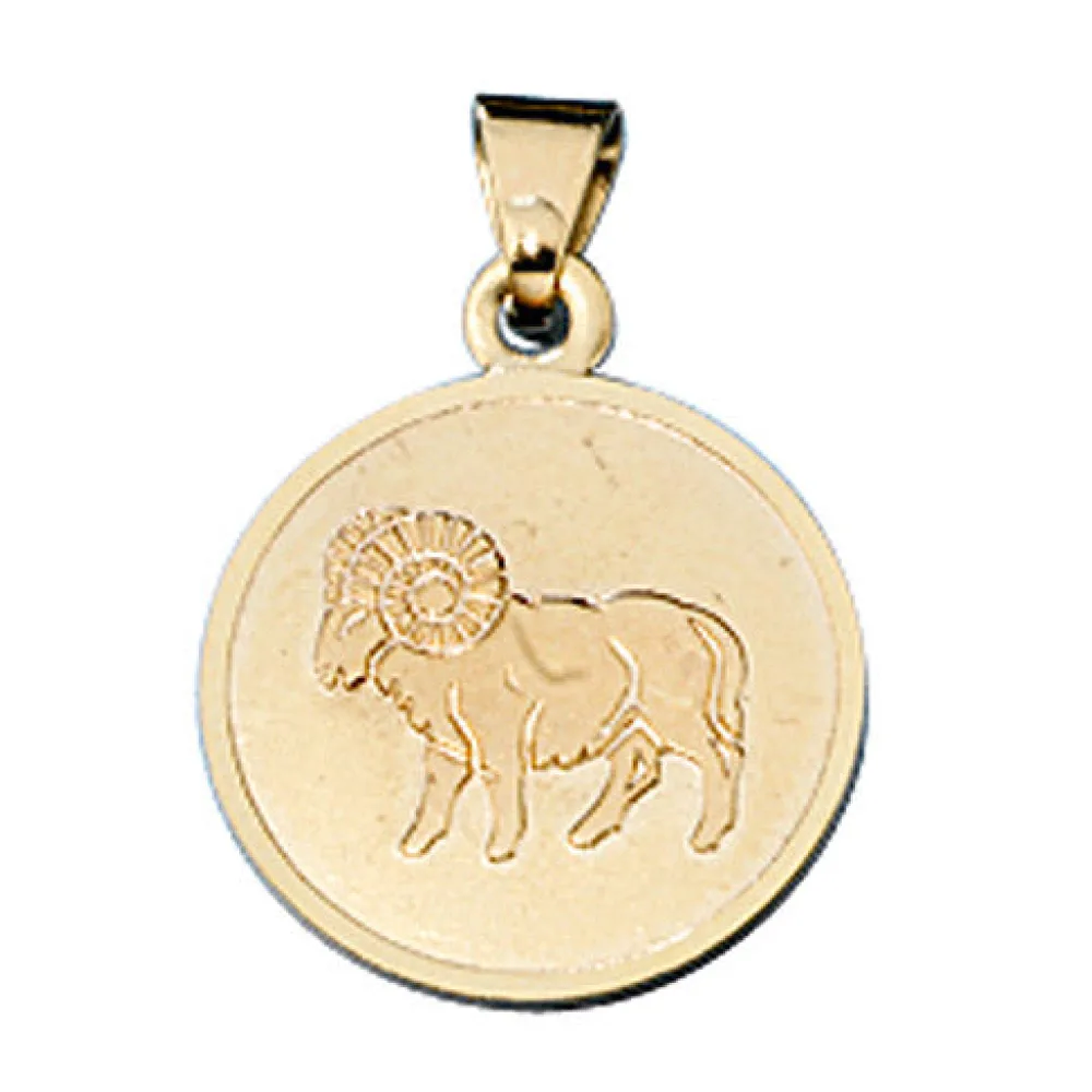 Anhänger Sternzeichen Widder 333 Gold Gelbgold matt Sternzeichenanhänger