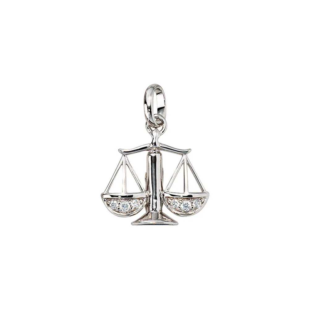 Anhänger Sternzeichen Waage 925 Silber mit Zirkonia Sternzeichenanhänger