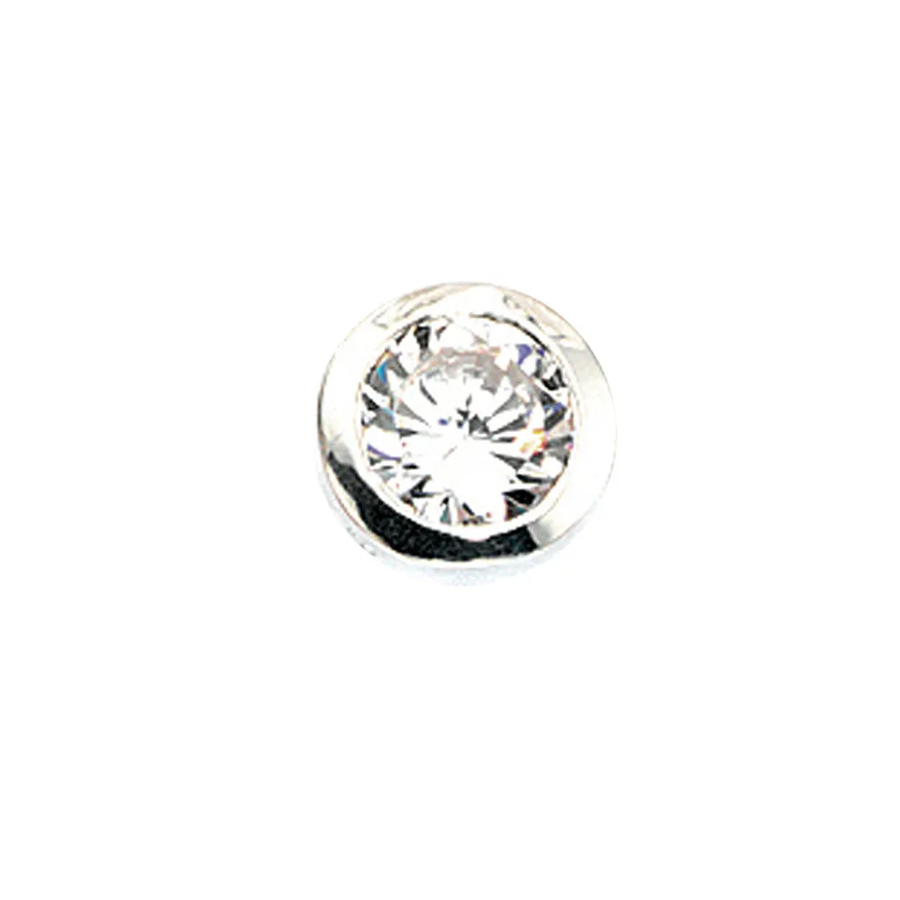 Anhänger rund 925 Sterling Silber 1 Zirkonia