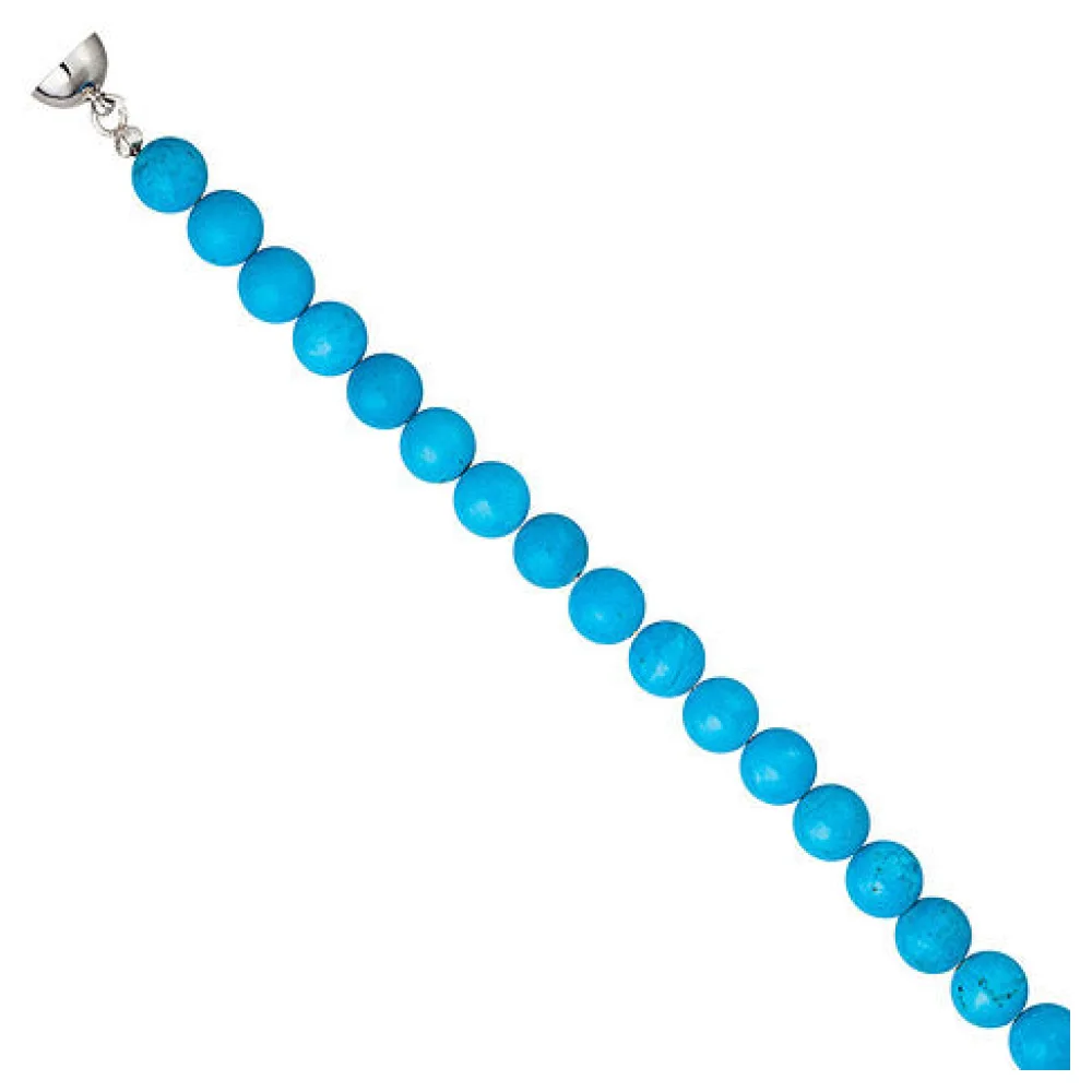 Collier Edelsteinkette aus türkis farbenem Magnesith 45 cm Halskette Kette