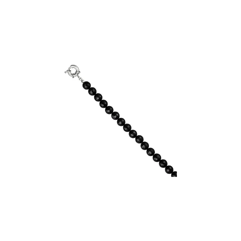 Collier Edelsteinkette Onyx facettiert 80 cm Halskette Kette
