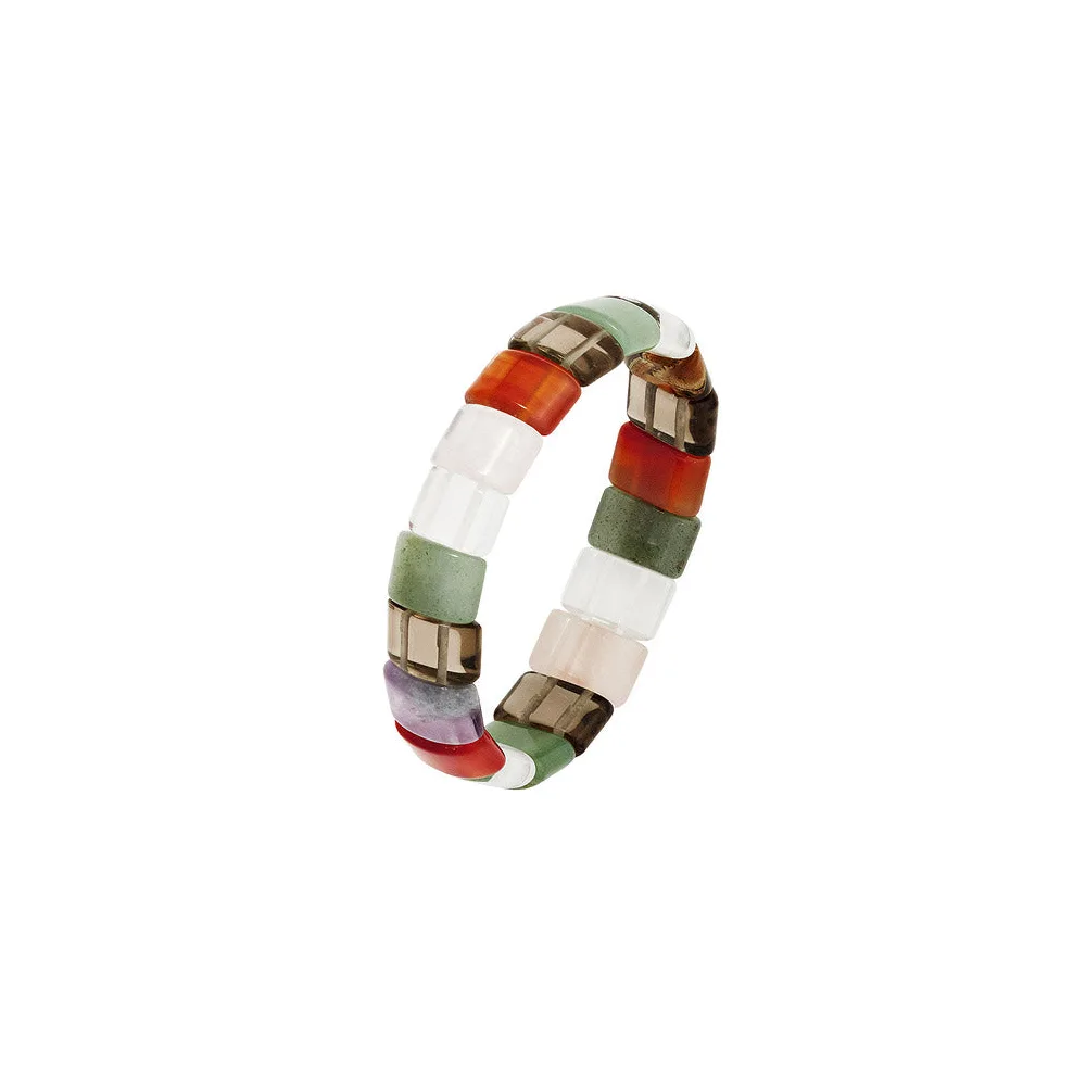 Armband Tigerauge Rauchquarz Carneol Bergkristal Aventurin Rosenquarz endlos