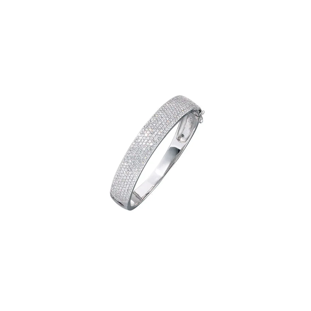 Armreif Armband 925 Sterling Silber mit Zirkonia Silberarmreif Klappverschluss