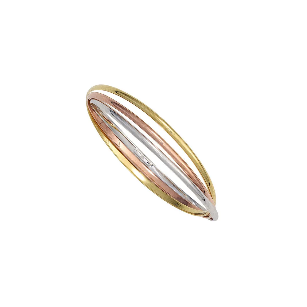Armreif Armband 925 Sterling Silber dreifarbig tricolor vergoldet