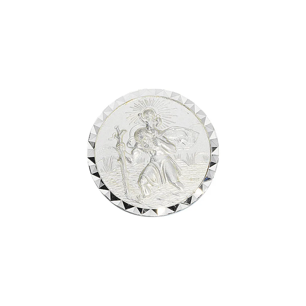 Autoplakette Schutzpatron Christopherus 925 Sterling Silber mattiert