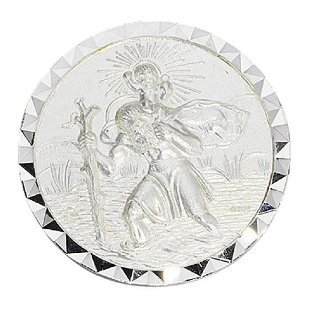 Autoplakette Schutzpatron Christopherus 925 Sterling Silber mattiert