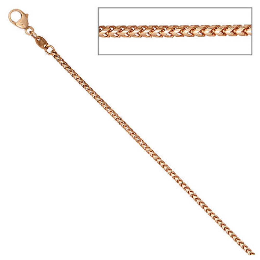 Bingokette 585 Rotgold 1 5 mm 42 cm Gold Kette Halskette Rotgoldkette Karabiner