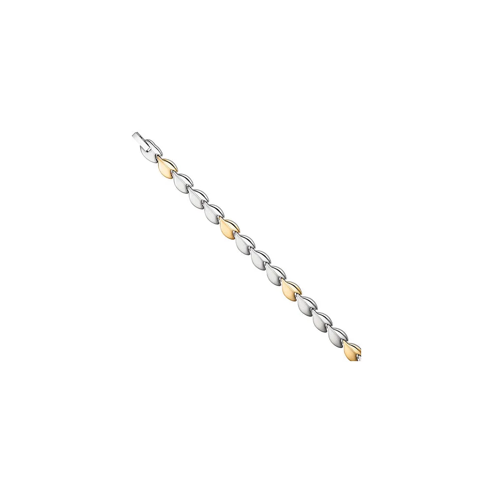 Armband Edelstahl mattiert mit gold farbener Beschichtung bicolor 20 cm