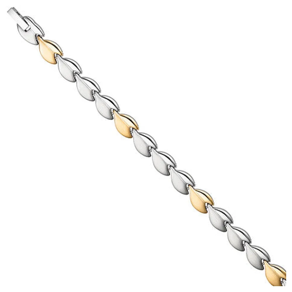 Armband Edelstahl mattiert mit gold farbener Beschichtung bicolor 20 cm