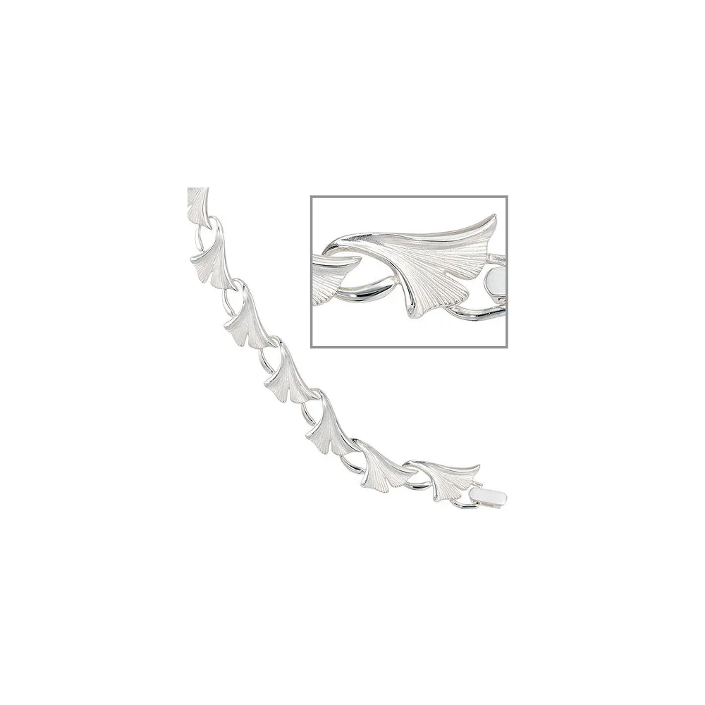 Armband Ginko Ginkgo 925 Sterling Silber mattiert 19 cm Silberarmband
