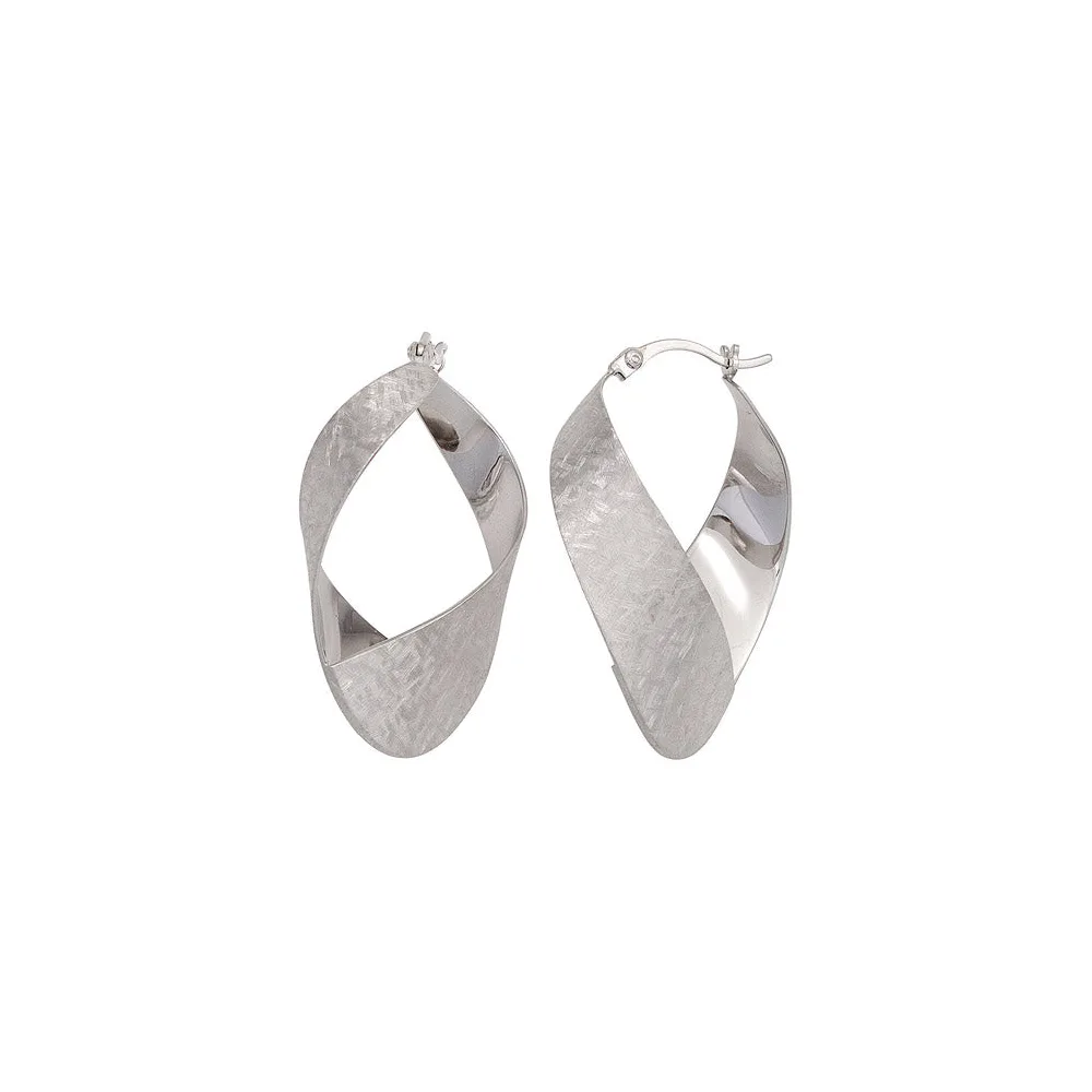 Creolen 925 Sterling Silber mattiert Ohrringe Silberohrringe Silbercreolen