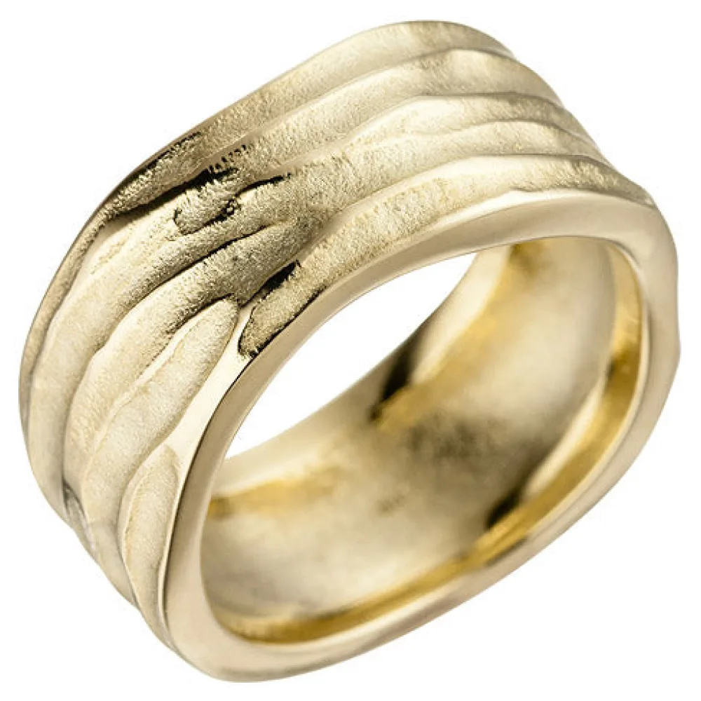Damen Ring 585 Gold Gelbgold matt mattiert Goldring-56