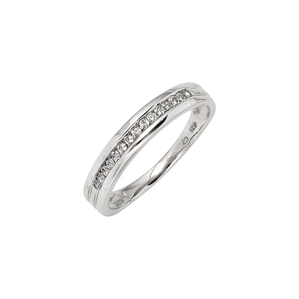 Damen Ring 585 Gold Weißgold 15 Diamanten Brillanten 0 15ct. Goldring-56