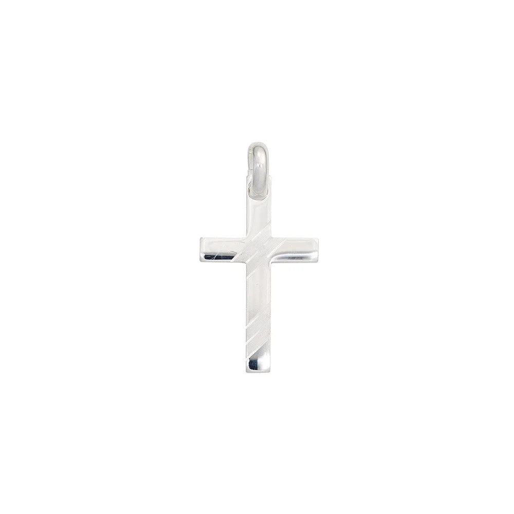 Anhänger Kreuz 925 Sterling Silber mattiert Kreuzanhänger Silberkreuz