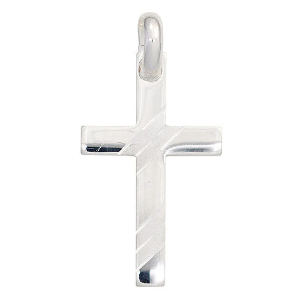 Anhänger Kreuz 925 Sterling Silber mattiert Kreuzanhänger Silberkreuz