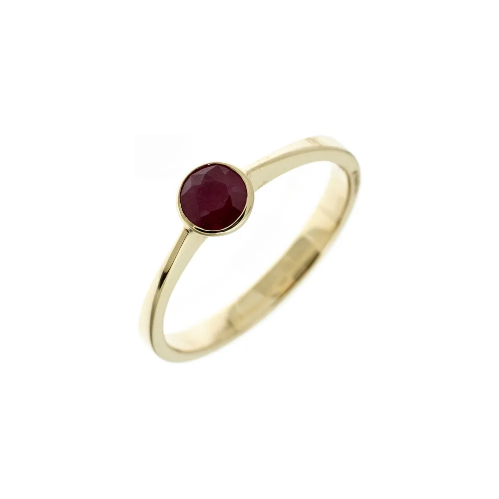 Damen Ring 333 Gold Gelbgold 1 Rubin rot Goldring-54
