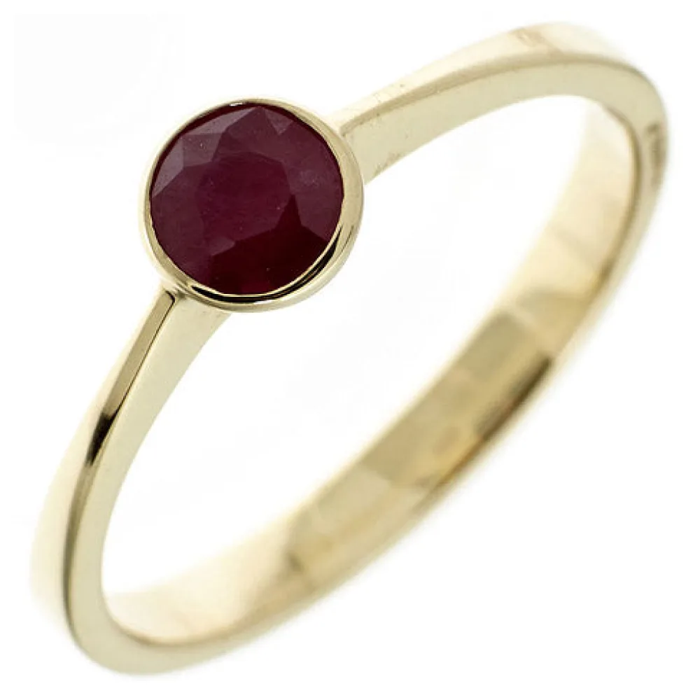 Damen Ring 333 Gold Gelbgold 1 Rubin rot Goldring-60