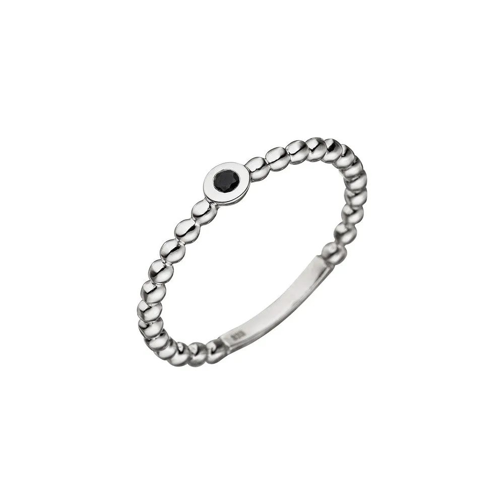 Damen Ring Kugel 333 Gold Weißgold 1 Safir blau Kugelring Safirring-56