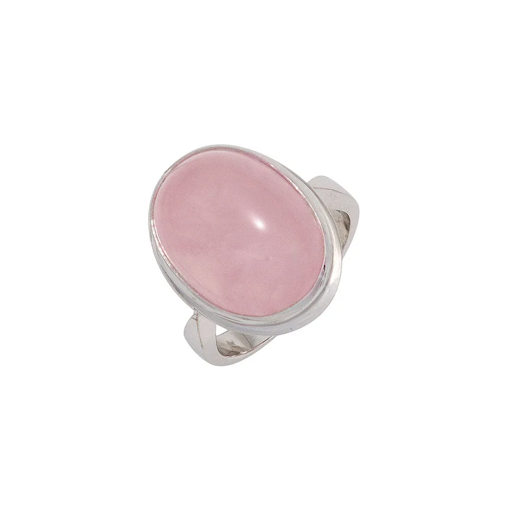 Damen Ring 925 Sterling Silber rhodiniert 1 Rosenquarz rosa Silberring-56