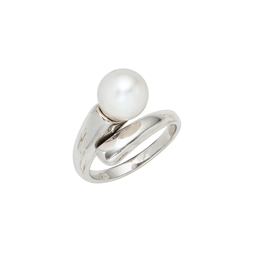 Damen Ring 925 Sterling Silber rhodiniert 1 Süßwasser Perle Perlenring-52