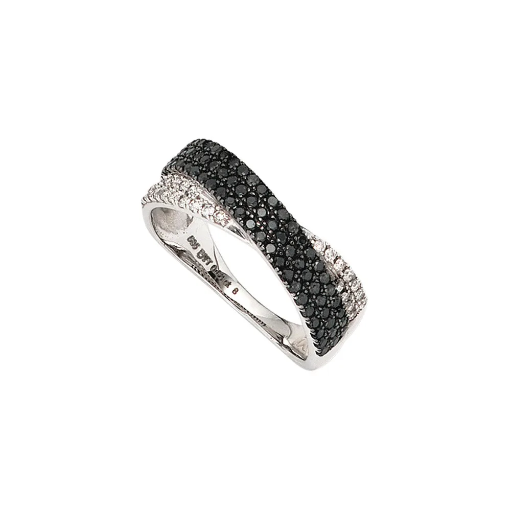 Damen Ring 585 Gold Weißgold mit Diamanten Brillanten 0 68ct. Weißgoldring-58