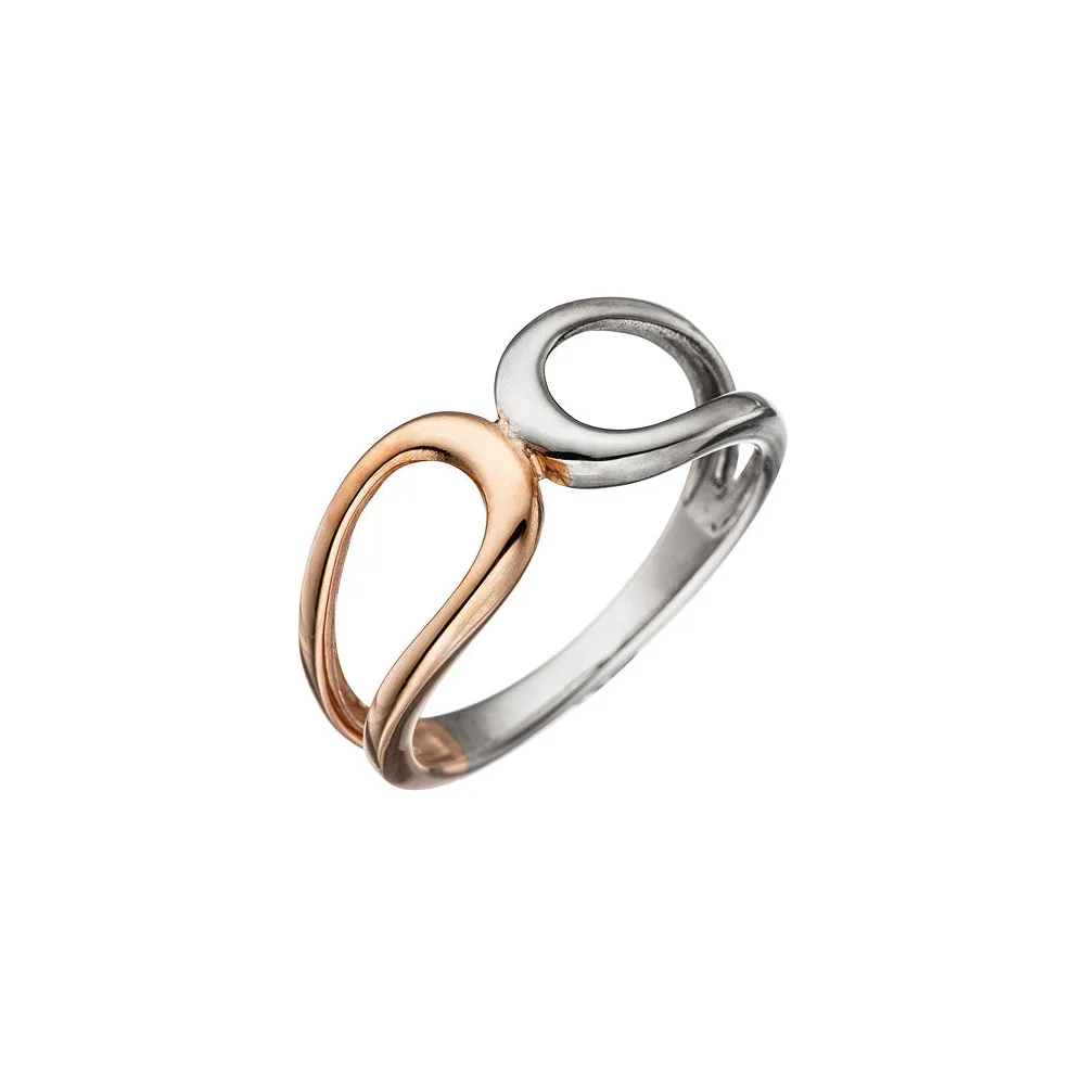 Damen Ring 925 Sterling Silber bicolor vergoldet Silberring-50