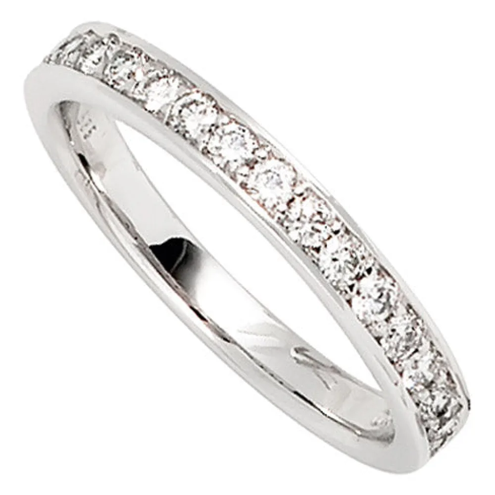 Damen Ring 585 Gold Weißgold 17 Diamanten Brillanten 0 50ct. Weißgoldring-56