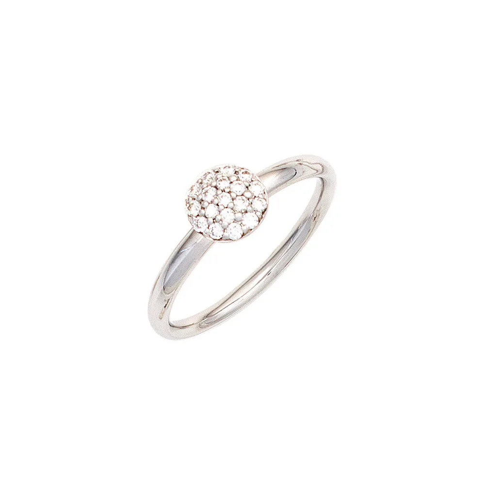 Damen Ring 585 Gold Weißgold 18 Diamanten Brillanten 0 20ct. Weißgoldring-56