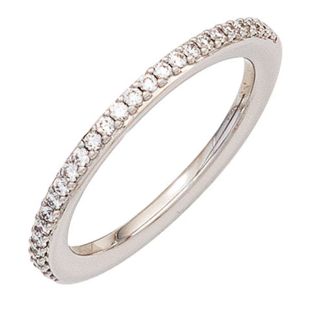 Damen Ring 585 Gold Weißgold 26 Diamanten Brillanten 0 21ct. Weißgoldring-56
