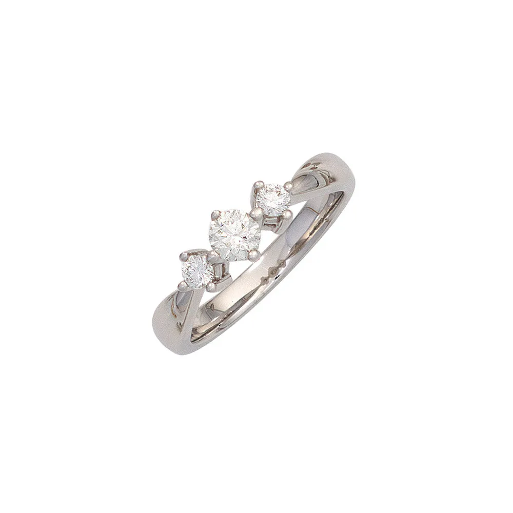 Damen Ring 585 Gold Weißgold 3 Diamanten Brillanten 0 50ct. Weißgoldring-56