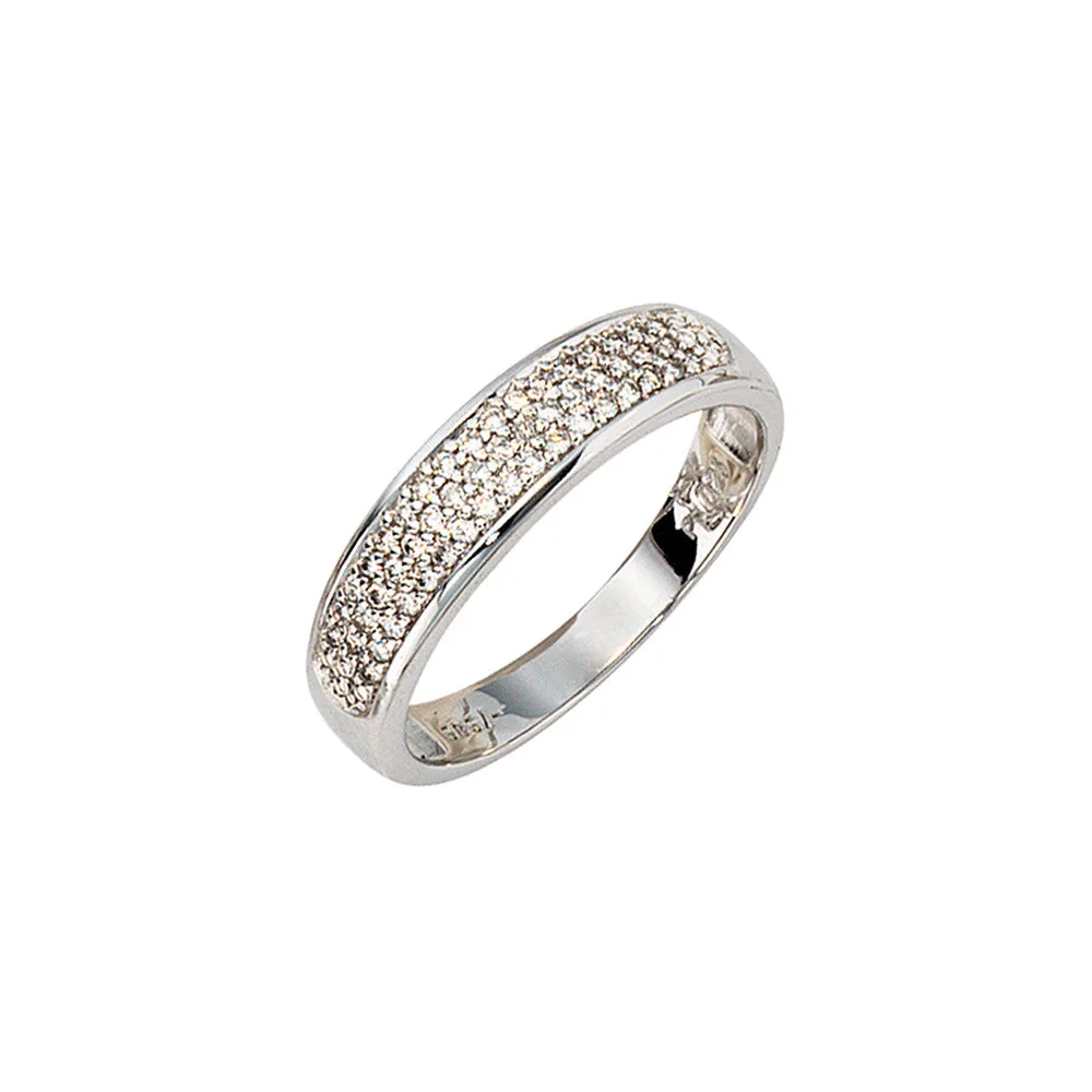 Damen Ring 585 Gold Weißgold 50 Diamanten Brillanten 0 25ct. Weißgoldring-60