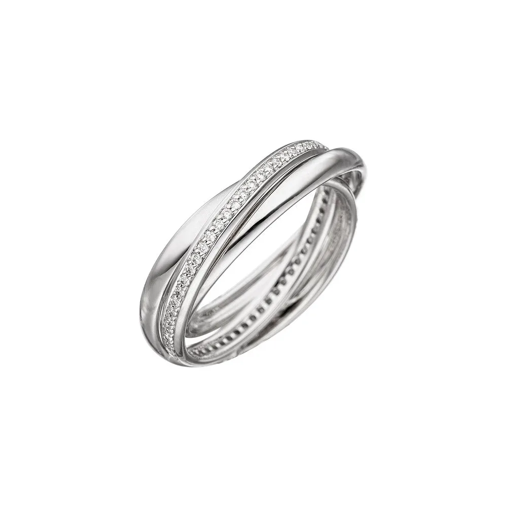 Damen Ring 585 Gold Weißgold 58 Diamanten Brillanten Diamantring Weißgoldring-60