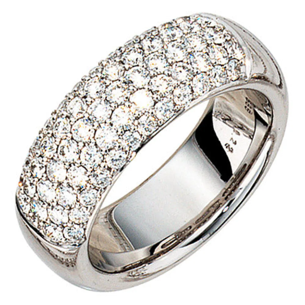 Damen Ring 585 Gold Weißgold 62 Diamanten Brillanten 1 22ct. Weißgoldring-58
