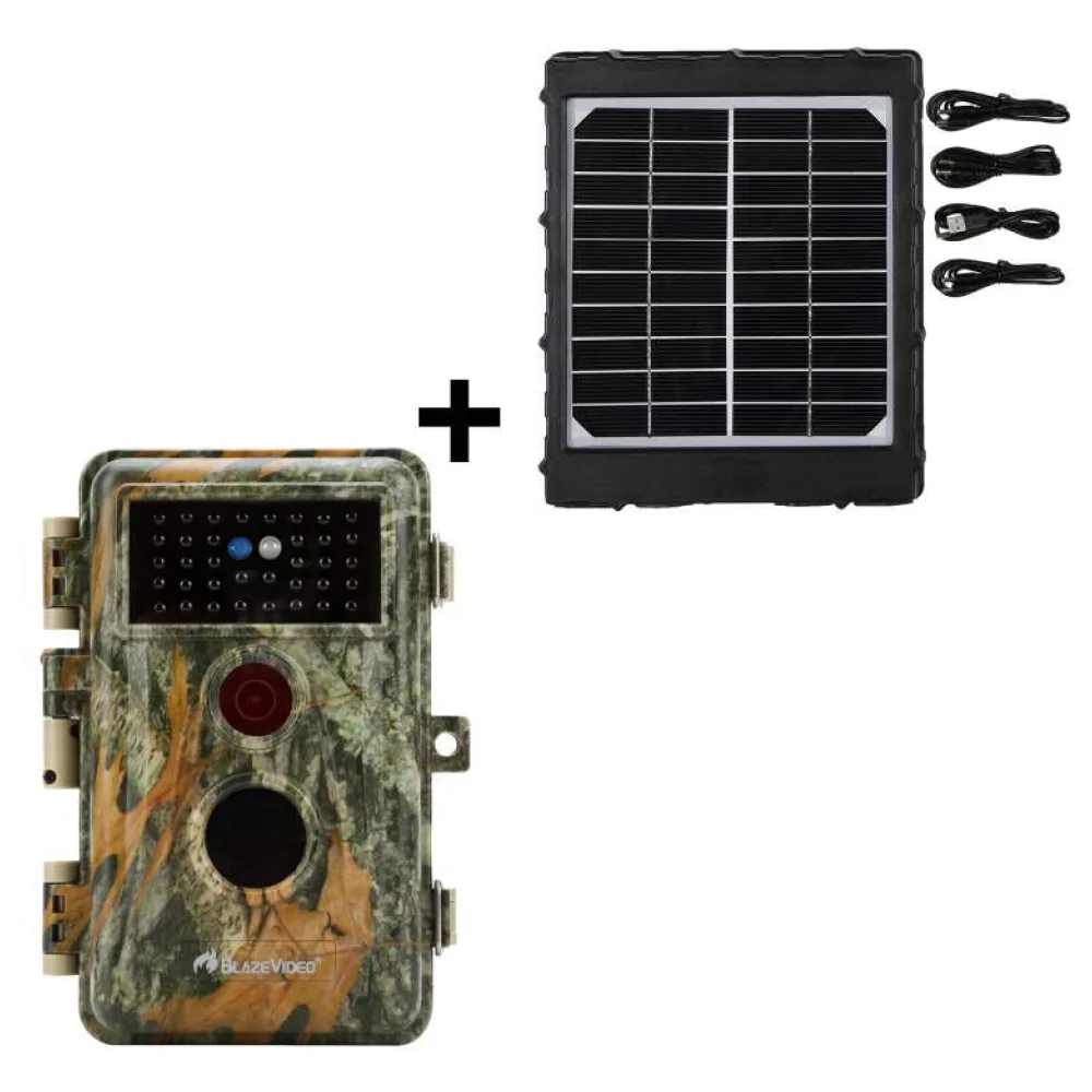 Bundle Wildkamera Wildtierkamera Jagdkamera 64MP 2304*1296p + Solarpanel-Kits 3W 8000mAh 12V/9V/6V Maximale Entfernung bis 75 Füße, 0,3s Auslöserzeit | A252 Mattes Militärgrün