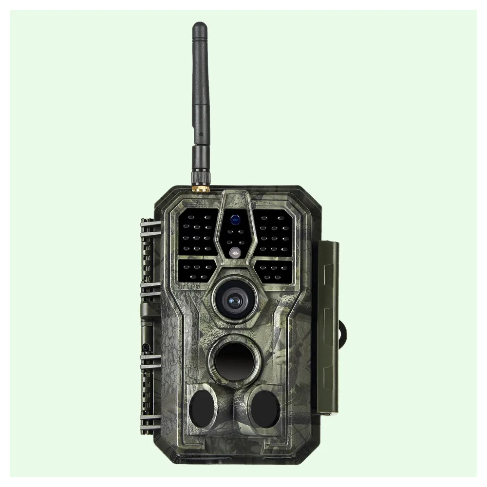 Wildkamera Wlan Fotofalle Jagdkamera Wildtierkamera 64MP 1296P 0,1s Schnelle Trigger Geschwindigkeit Nachtsicht Bewegungsmelder 120°PIR IP66 Wasserdichter | A280W Mattes Militärgrün
