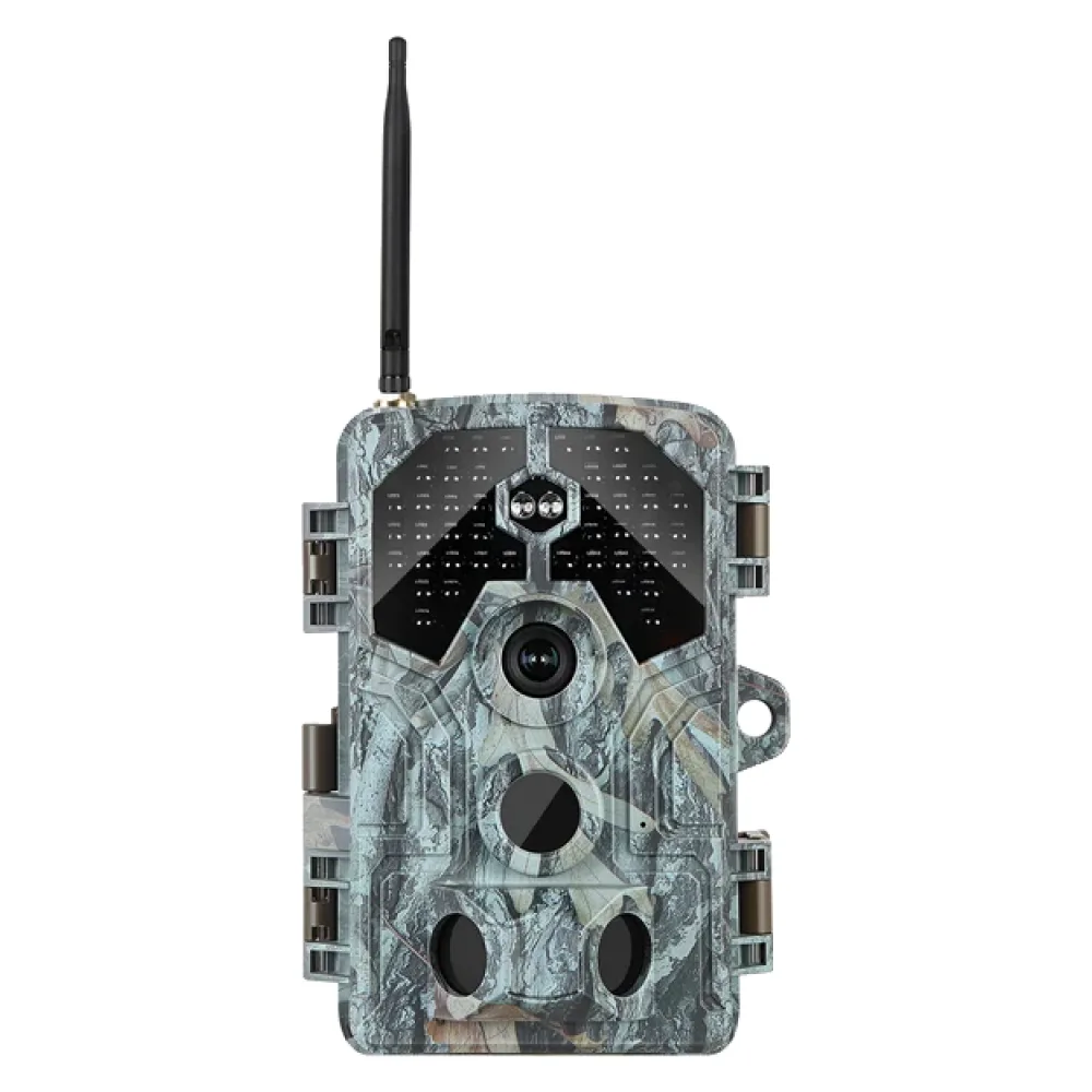 4K WIan 64MP Wildkamera mit 100ft Nachtsicht bewegungsaktiviert 0,1s Auslösegeschwindigkeit kein Leuchten wasserdicht für Wildbeobachtung und Sicherheit im Garten | A106W Tannenasch