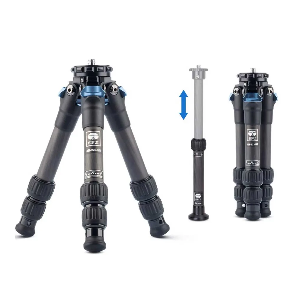 SIRUI AM-223 Powerzwerg Dreibeinstativ Carbon mit Mittelssule SL-100 - AM2-Serie